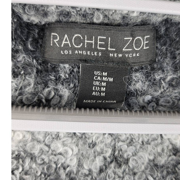 Rachel Zoe Los Angeles Wool/Alpaca Blend Black/Gray Open Cardigan Sweater M - Picture 4 of 5